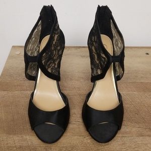 Jessica Simpson Shoes Lace Satin Peep Toe Sandal